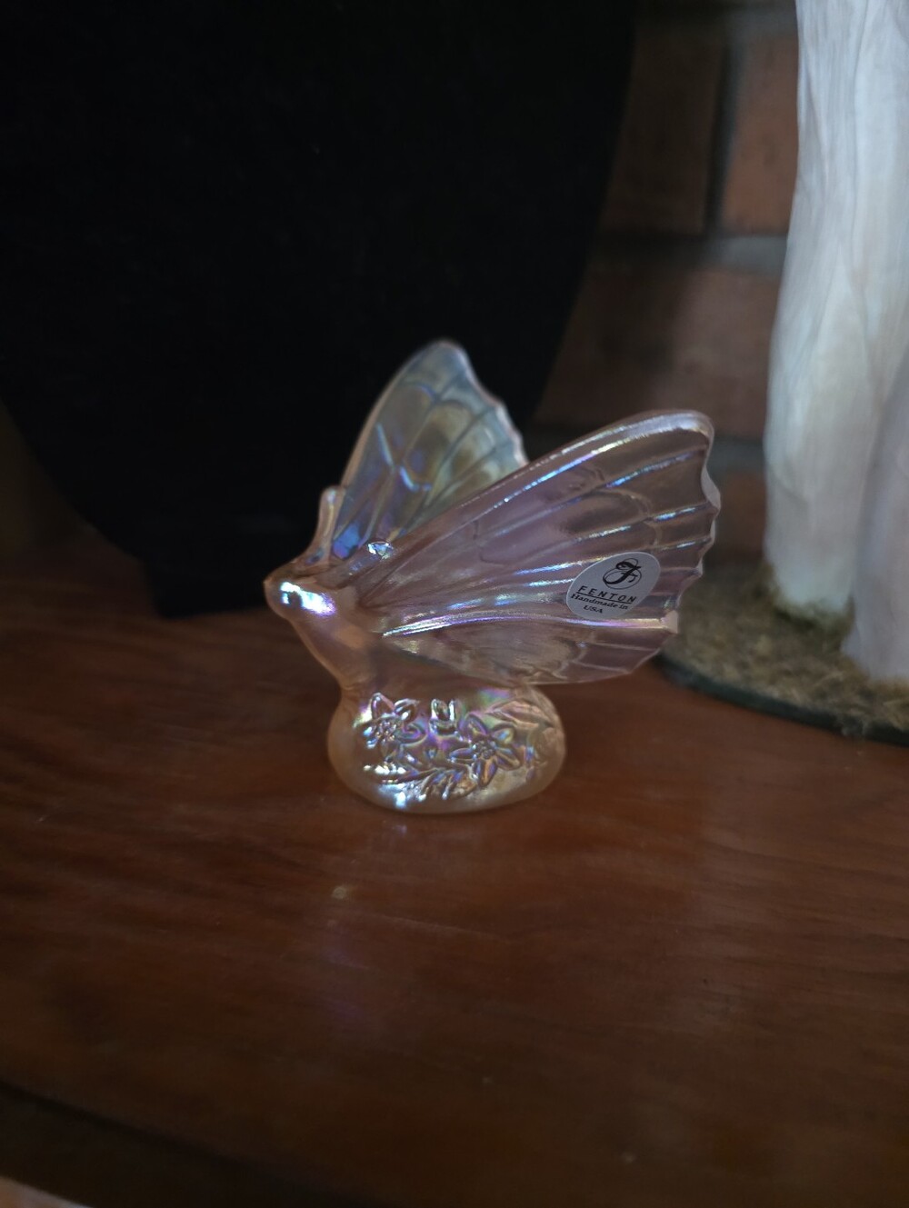 Vintage | Fenton | Rose Iridized Butterfly | Guc